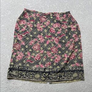 Emma James Pink and Navy Midi Pencil Skirt 20 W